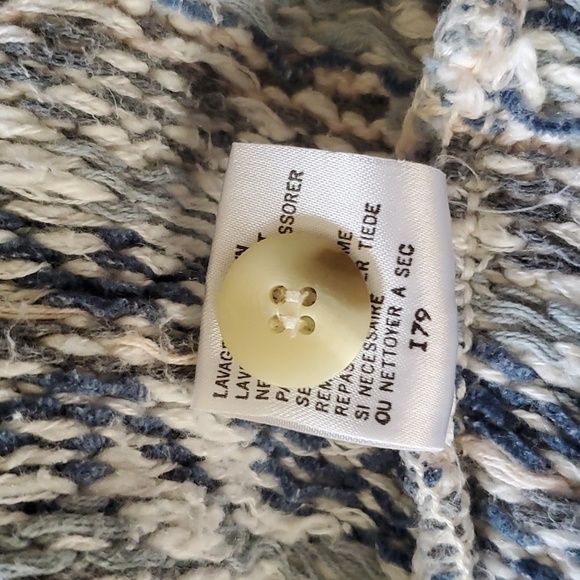 Liz Claiborne Vintage Fair Isle Pattern Cream Cardigan Size Small - Picture 10 of 14